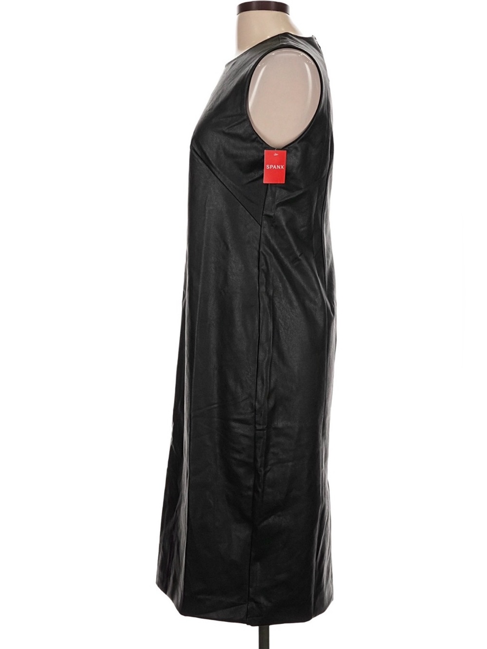 NWT SPANX Leather-Like Combo Fitted Dress - Luxe Black - large - Picture 8 of 10